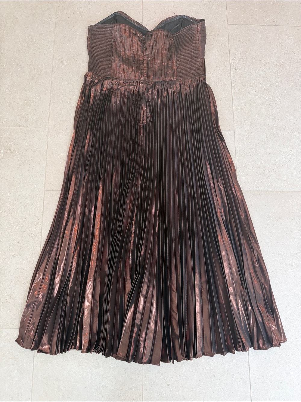 Astr Metallic Copper Ascella Strapless A-Line Dress - Picture 6 of 7